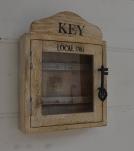 SOLID WOOD & GLASS KEY BOX