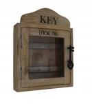 SOLID WOOD & GLASS KEY BOX