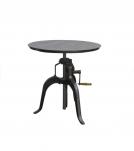 ADJUSTABLE HEIGHT IRON CRACK ROUND TABLE