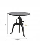 ADJUSTABLE HEIGHT IRON CRACK ROUND TABLE