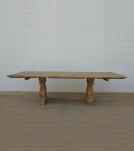 SOLID WOOD PEDESTAL EXTENSION DINING TABLE