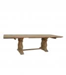 SOLID WOOD PEDESTAL EXTENSION DINING TABLE