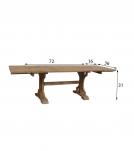 SOLID WOOD X BASE TRESTLE DINING TABLE W/ EXTENSIONS