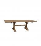 SOLID WOOD X BASE TRESTLE DINING TABLE W/ EXTENSIONS