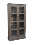 VINTAGE RECLAIMED TEAK & GLASS CABINET W/ SHELVES