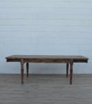 EXTENDABLE SOLID WOOD DINING TABLE W/ SELF-STORING EXTENSIONS