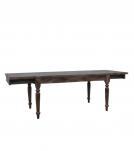EXTENDABLE SOLID WOOD DINING TABLE W/ SELF-STORING EXTENSIONS