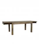 EXTENDABLE SOLID WOOD DINING TABLE W/ SELF-STORING EXTENSIONS