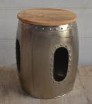 SOLID WOOD & METAL END TABLE