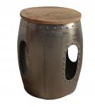 SOLID WOOD & METAL END TABLE