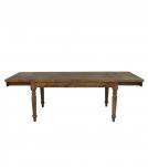EXTENDABLE SOLID WOOD DINING TABLE W/ SELF-STORING EXTENSIONS