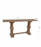 SOLID WOOD PEDESTAL CONSOLE / SOFA TABLE
