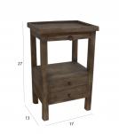 SOLID WOOD 2 DRAWER NIGHTSTAND END TABLE