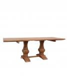 SOLID WOOD PEDESTAL EXTENSION DINING TABLE