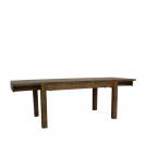 EXTENDABLE SOLID WOOD DINING TABLE W/ SELF-STORING EXTENSIONS