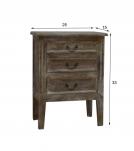 SOLID WOOD END TABLE / NIGHTSTAND 3 DRAWER