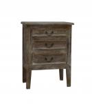 SOLID WOOD END TABLE / NIGHTSTAND 3 DRAWER