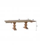 SOLID WOOD PEDESTAL EXTENSION DINING TABLE