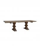 SOLID WOOD PEDESTAL EXTENSION DINING TABLE