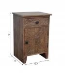 SOLID HAND CARVED WOOD NIGHTSTAND / END TABLE