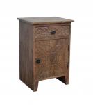 SOLID HAND CARVED WOOD NIGHTSTAND / END TABLE