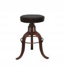 ADJUSTABLE HEIGHT IRON & LEATHER STOOL
