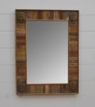 SOLID RECLAIMED WOOD FRAME W/ BRASS CASTINGS BUDDHA MIRROR
