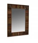 SOLID RECLAIMED WOOD FRAME W/ BRASS CASTINGS BUDDHA MIRROR