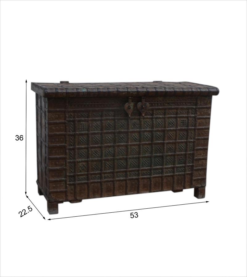 Unique Wood + Metal Indian blanket chest