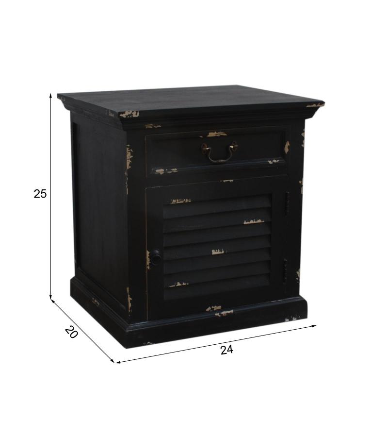 SOLID WOOD END TABLE / NIGHTSTAND W/ 1 DRAWER & 1 DOOR