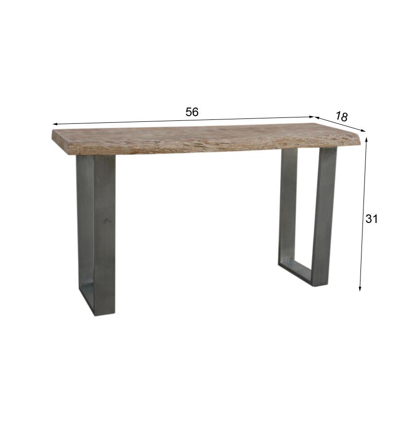 SOLID LIVE EDGE WOOD CONSOLE TABLE