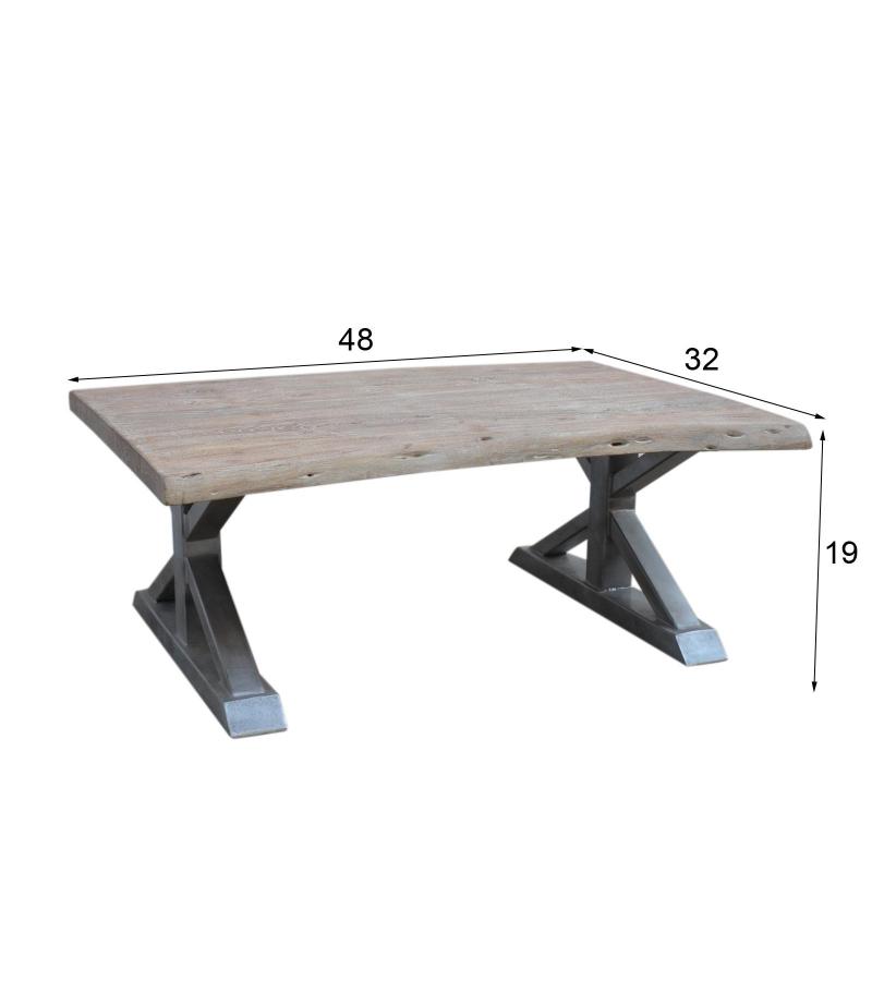 SOLID LIVE EDGE WOOD & IRON COFFEE TABLE