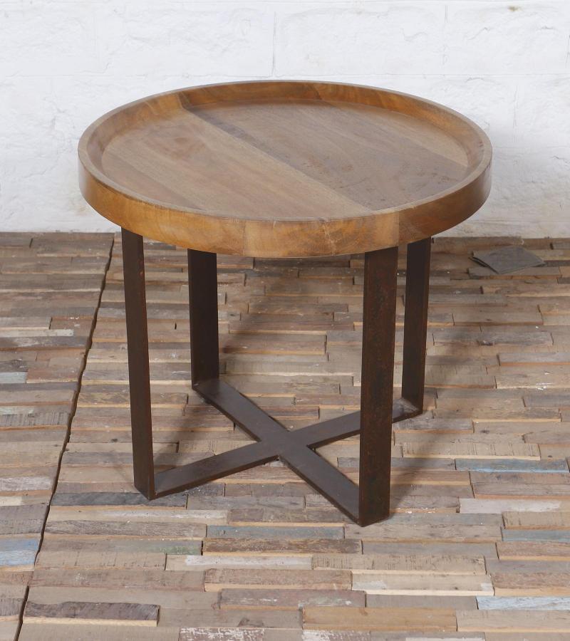 IRON WOOD ROUND AND TABLE