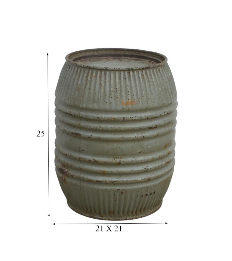 IRON CYLINDER WITH REMOVEABLE LID