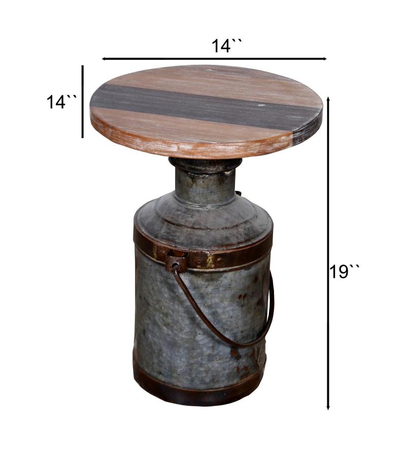 IRON WOODEN DRUM TABLE