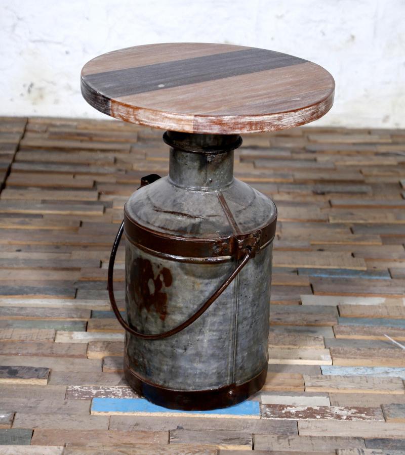 IRON WOODEN DRUM TABLE
