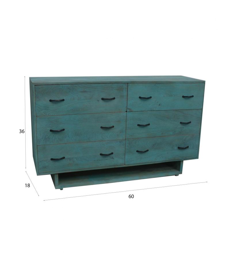 SOLID WOOD 6 DRAWER DRESSER CHEST BUREAU SIDEBOARD