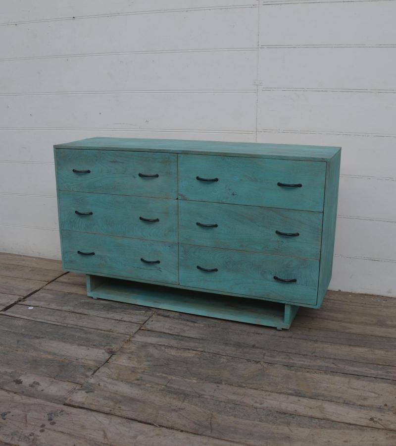 SOLID WOOD 6 DRAWER DRESSER CHEST BUREAU SIDEBOARD