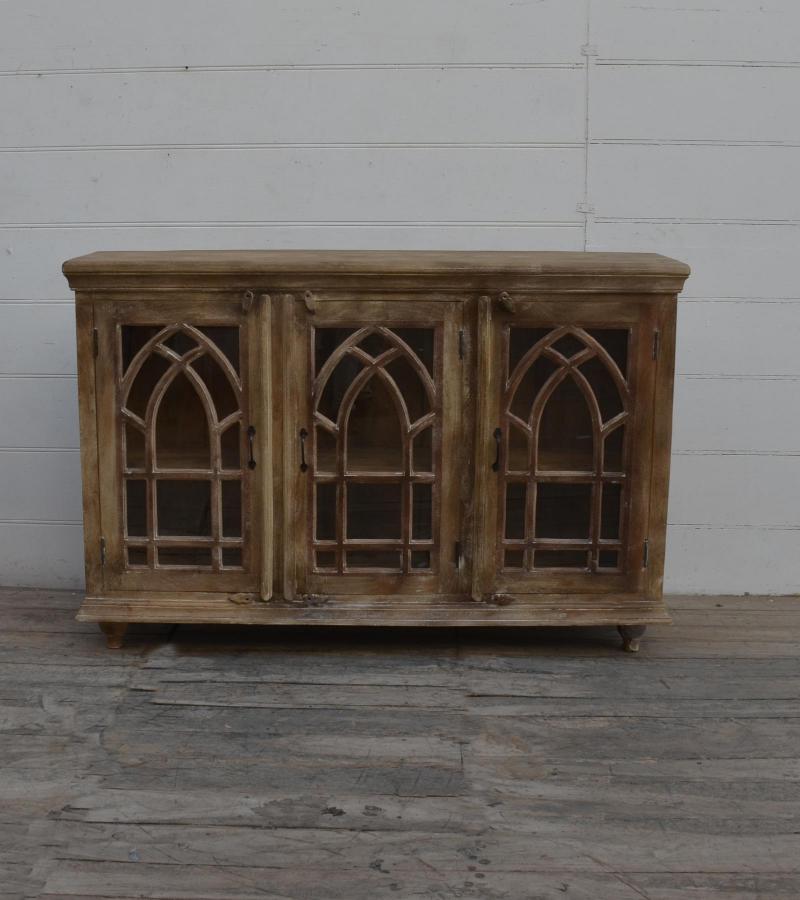 SOLID WOOD & GLASS SIDEBOARD