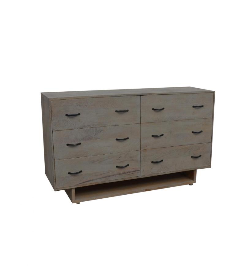 SOLID WOOD 6 DRAWER DRESSER CHEST BUREAU SIDEBOARD