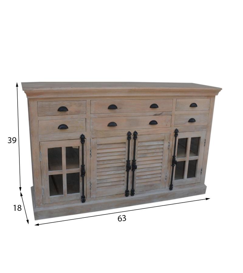 SOLID WOOD 8 DRAWER 4 DOOR SIDEBOARD