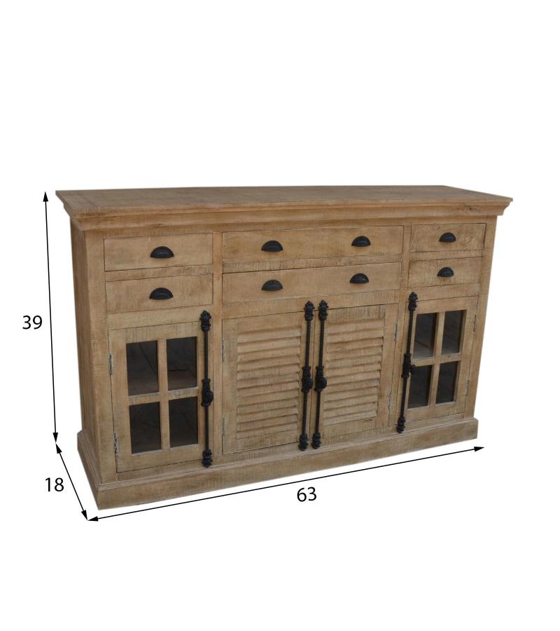 SOLID WOOD 8 DRAWER 4 DOOR SIDEBOARD 