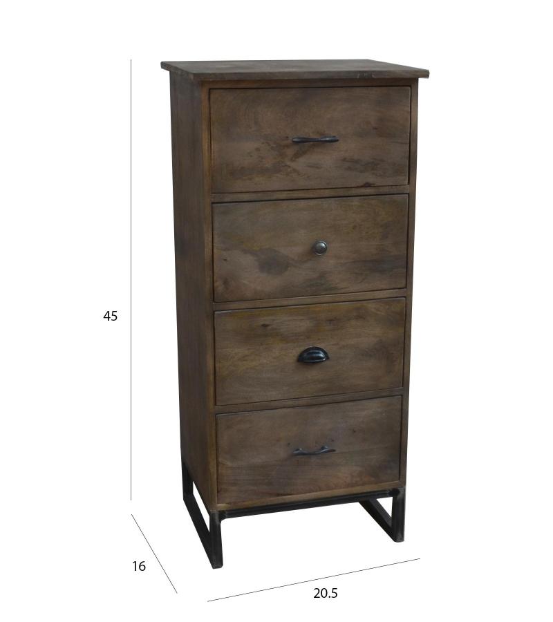 SOLID WOOD 4 DRAWER CHEST BUREAU DRESSER