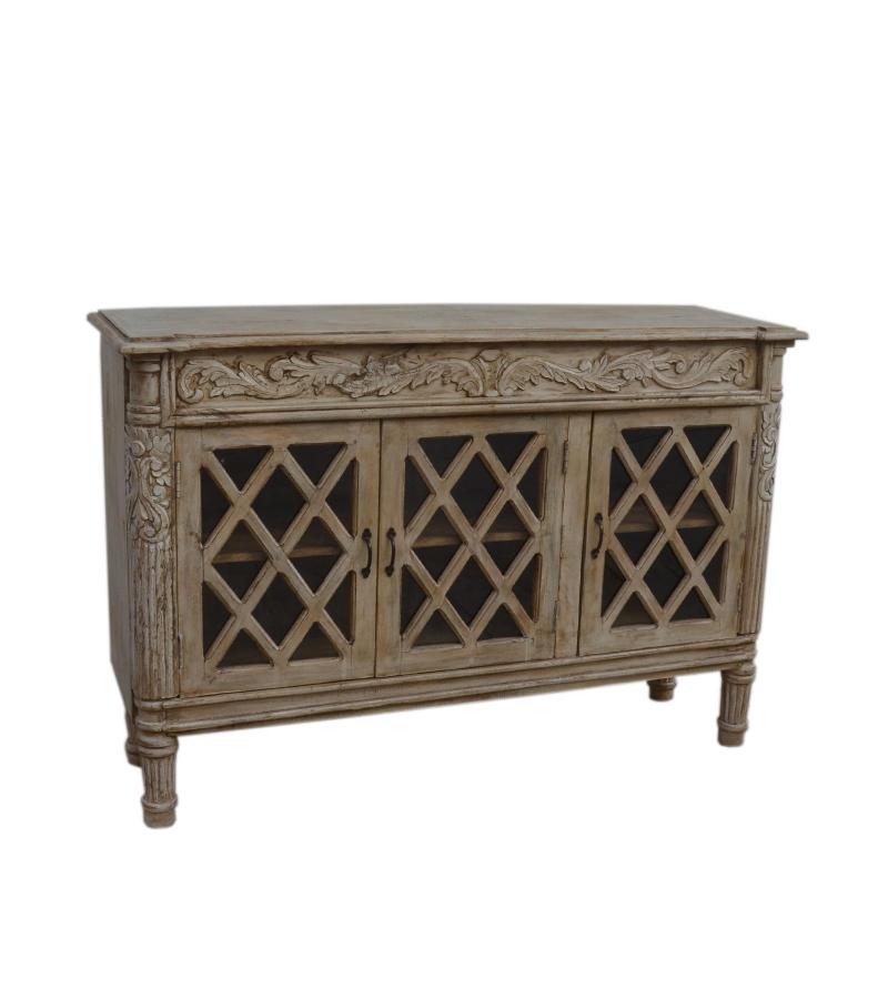 HAND CARVED SOLID WOOD SIDEBOARD