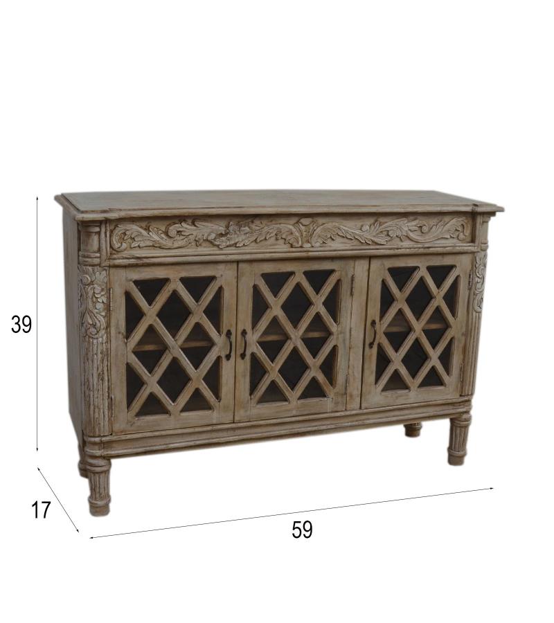 HAND CARVED SOLID WOOD SIDEBOARD