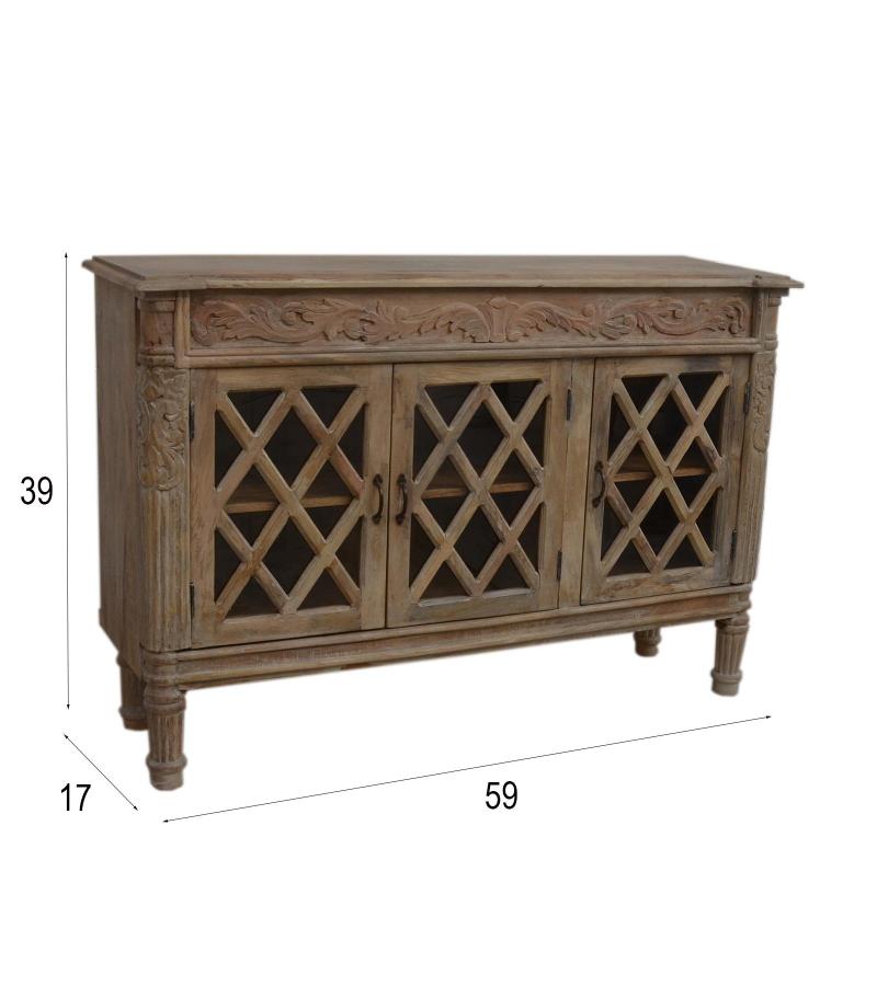 HAND CARVED SOLID WOOD SIDEBOARD
