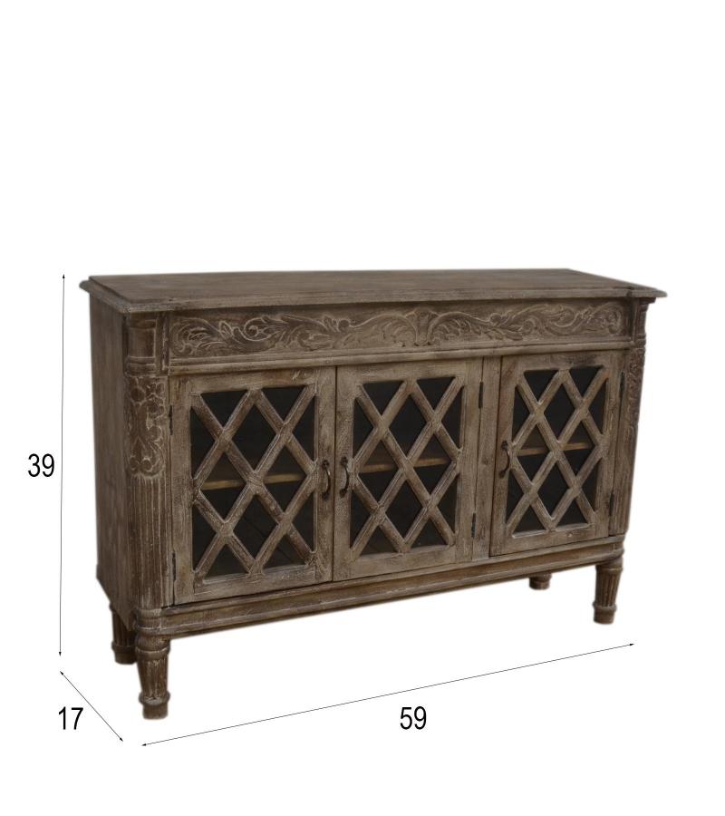 HAND CARVED SOLID WOOD SIDEBOARD