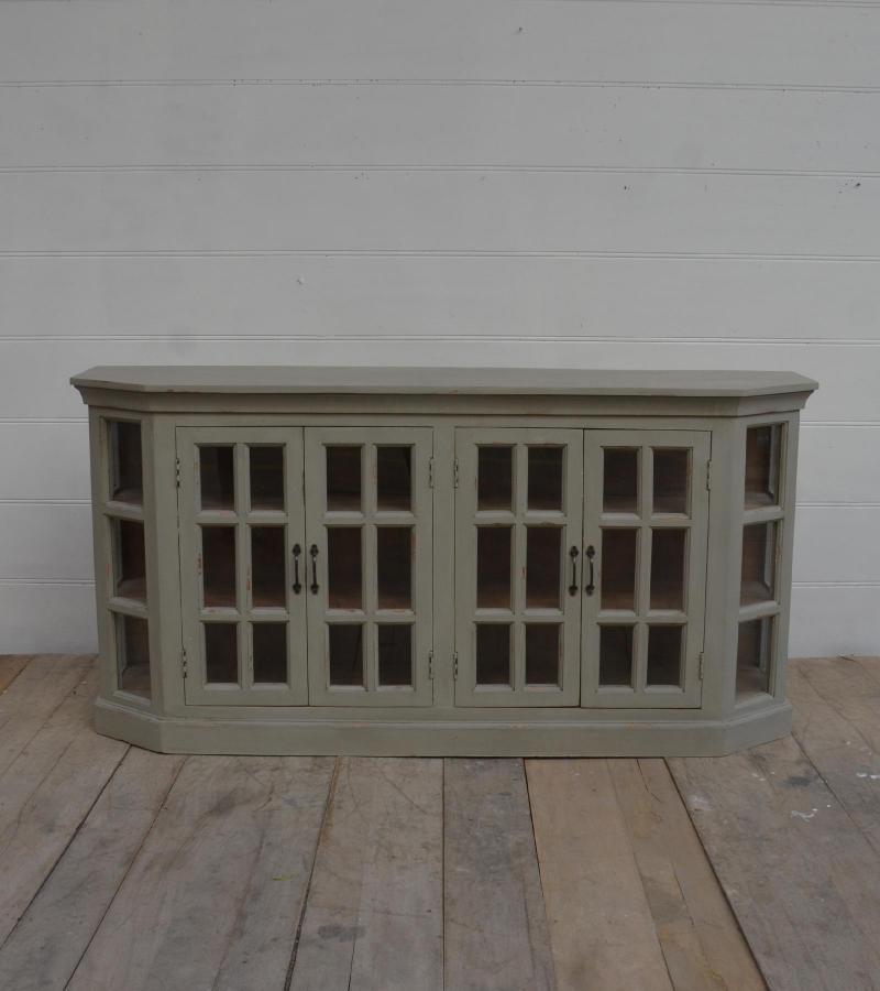 SOLID WOOD & GLASS SIDEBOARD CONSOLE