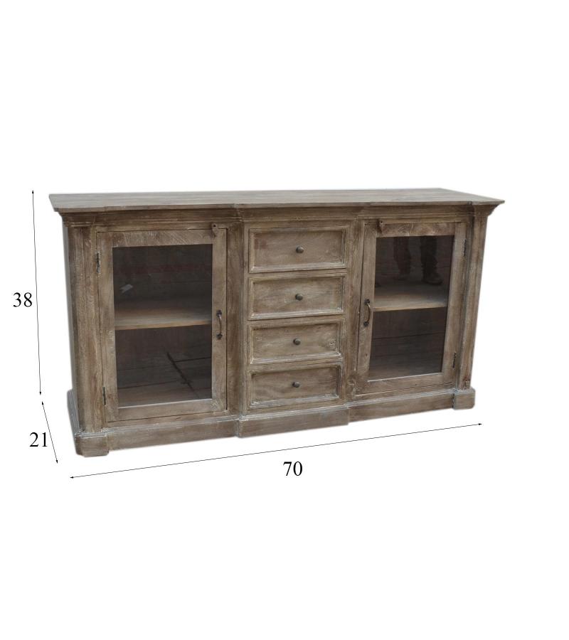 TRADITIONAL SOLID WOOD 4 DRAWER & 2 DOOR SIDEBOARD
