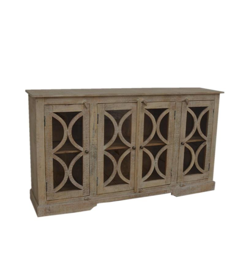 SOLID WOOD & GLASS MODERN SIDEBOARD